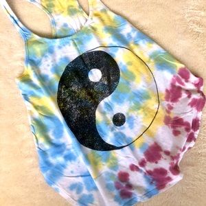 UO Yin Yang Tie Dyed Racer-Back Tank Top